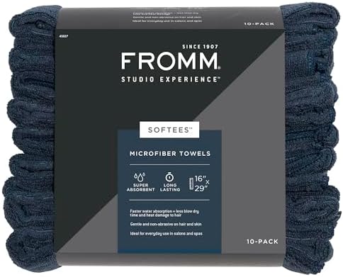 FROMM Softees Navy Microfiber Towels 10-pack