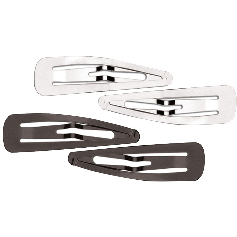 Diane Spring Clips Silver & Black 12 Pack