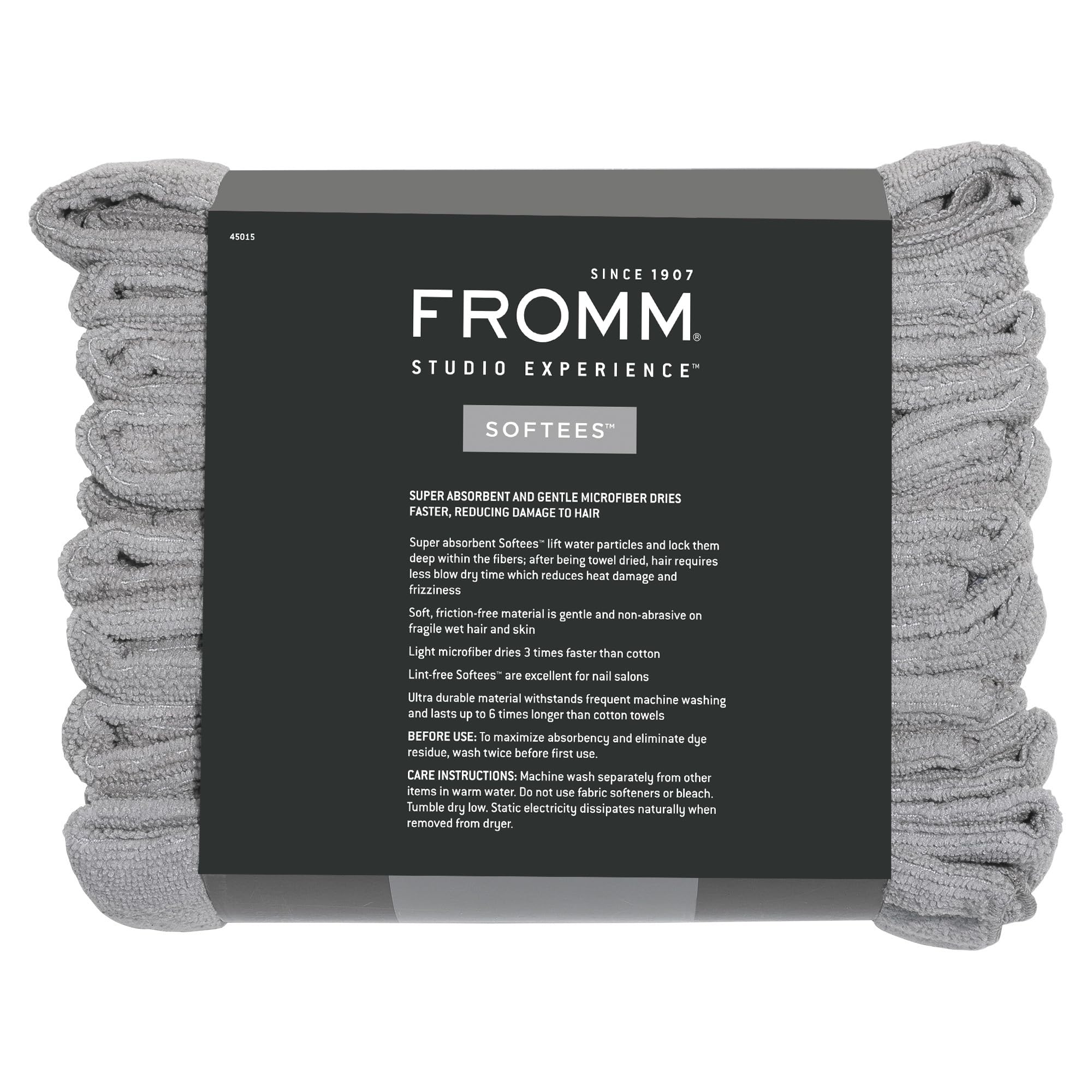 FROMM Softees Grey Microfiber Towels 10-pack