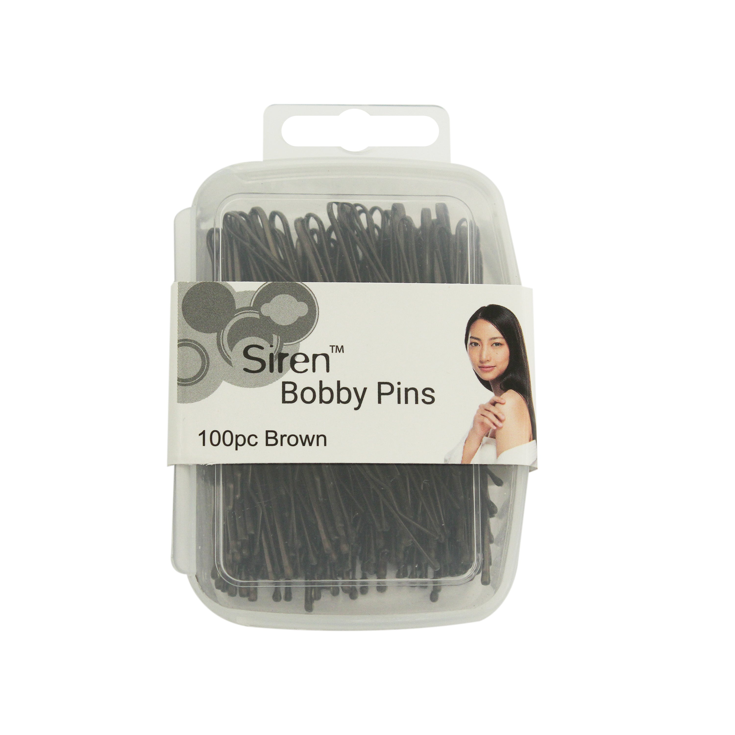Siren Bobby Pins Large 100pc Brown